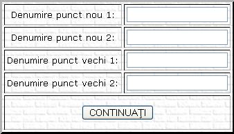 Introducerea denumirilor punctelor