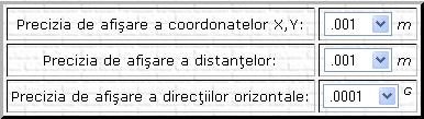 Selectarea preciziilor de afişare