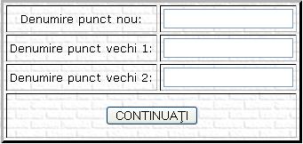 Introducerea denumirilor punctelor