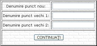 Introducerea denumirilor punctelor