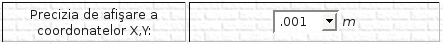Selectaţi precizia de afişare a coordonatelor